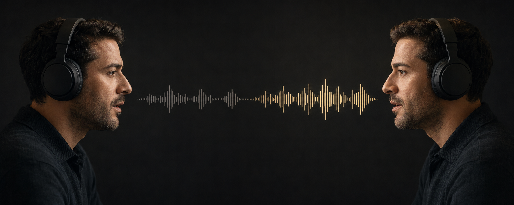 A waveform comparison showing progress between the first and final speaking recordings